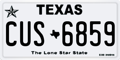 TX license plate CUS6859