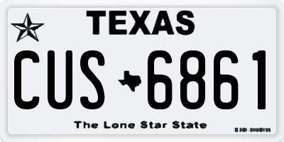 TX license plate CUS6861