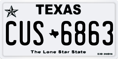 TX license plate CUS6863