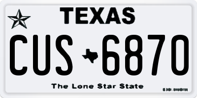 TX license plate CUS6870