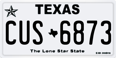 TX license plate CUS6873