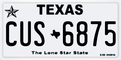 TX license plate CUS6875