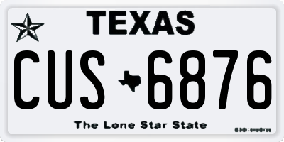TX license plate CUS6876