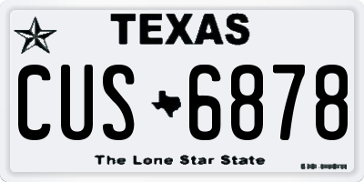 TX license plate CUS6878