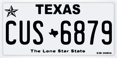 TX license plate CUS6879