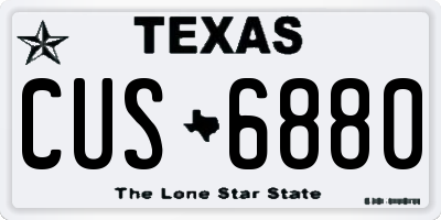 TX license plate CUS6880