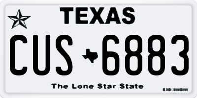 TX license plate CUS6883