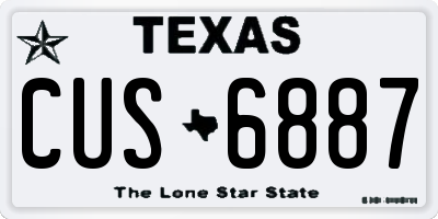 TX license plate CUS6887