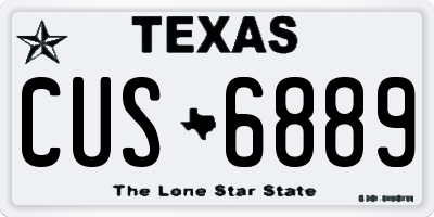 TX license plate CUS6889