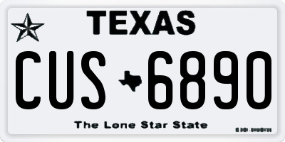 TX license plate CUS6890