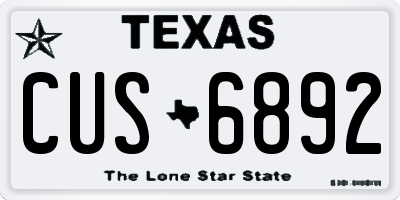 TX license plate CUS6892