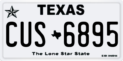TX license plate CUS6895