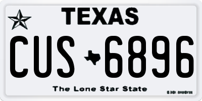 TX license plate CUS6896