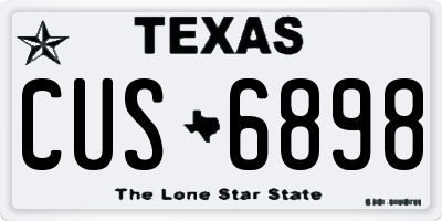 TX license plate CUS6898
