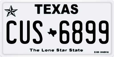 TX license plate CUS6899