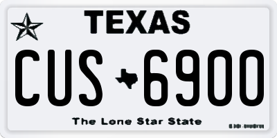 TX license plate CUS6900