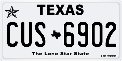 TX license plate CUS6902