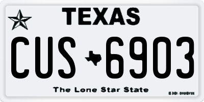 TX license plate CUS6903