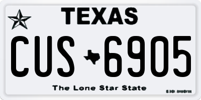 TX license plate CUS6905
