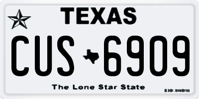 TX license plate CUS6909