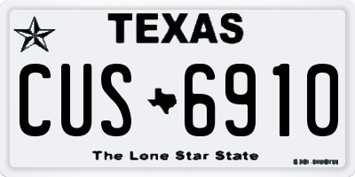 TX license plate CUS6910