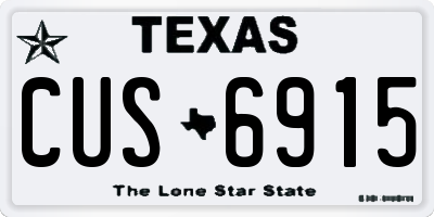 TX license plate CUS6915