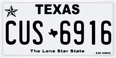 TX license plate CUS6916