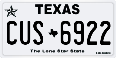 TX license plate CUS6922