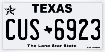 TX license plate CUS6923