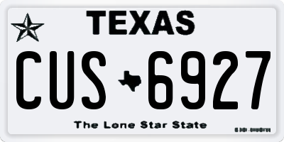 TX license plate CUS6927