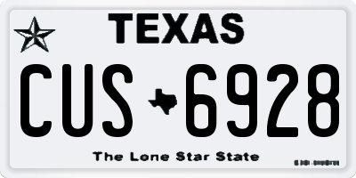 TX license plate CUS6928