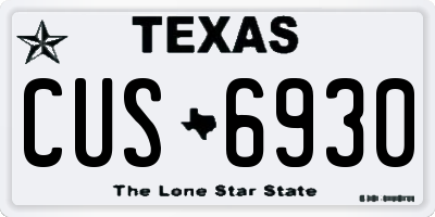 TX license plate CUS6930