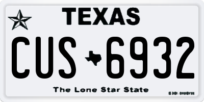 TX license plate CUS6932