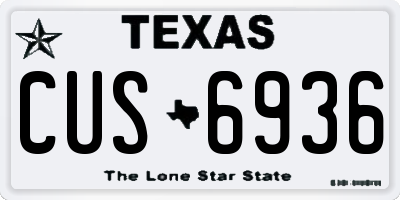 TX license plate CUS6936