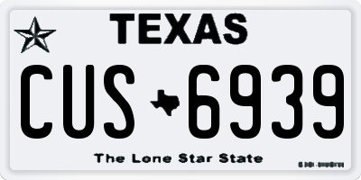 TX license plate CUS6939