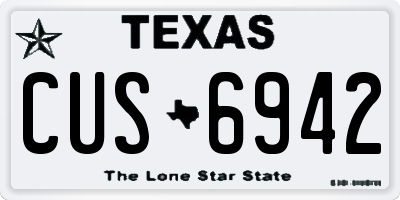 TX license plate CUS6942