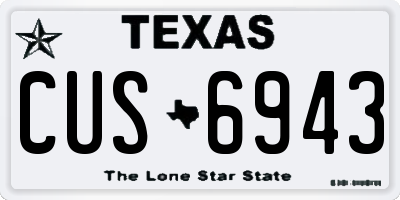 TX license plate CUS6943