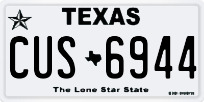 TX license plate CUS6944