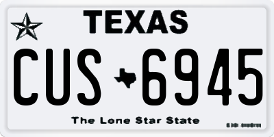 TX license plate CUS6945