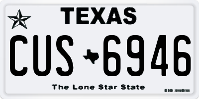 TX license plate CUS6946