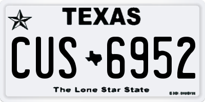 TX license plate CUS6952
