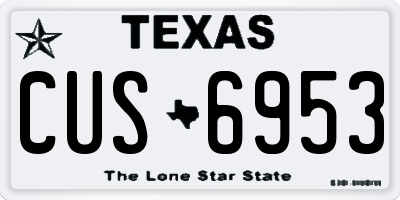 TX license plate CUS6953
