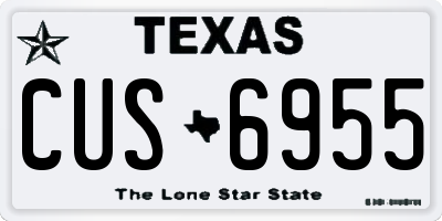 TX license plate CUS6955