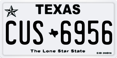 TX license plate CUS6956