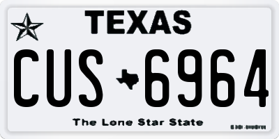 TX license plate CUS6964