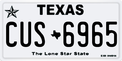 TX license plate CUS6965