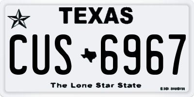 TX license plate CUS6967