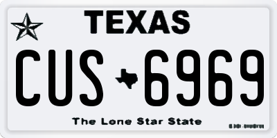 TX license plate CUS6969