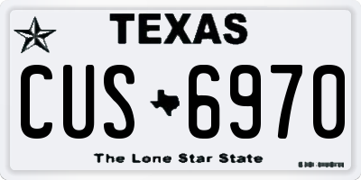 TX license plate CUS6970