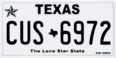 TX license plate CUS6972